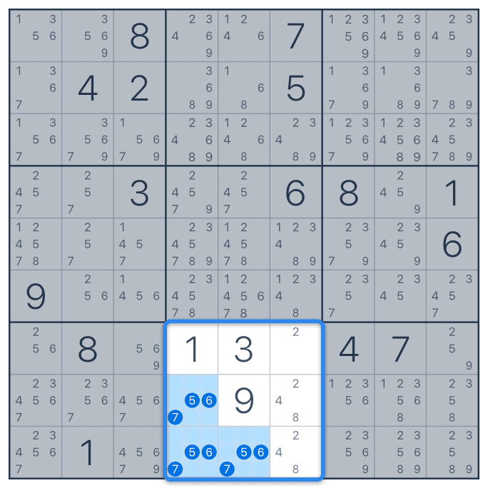 Hidden triples step 2